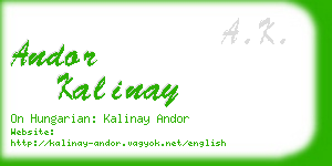 andor kalinay business card